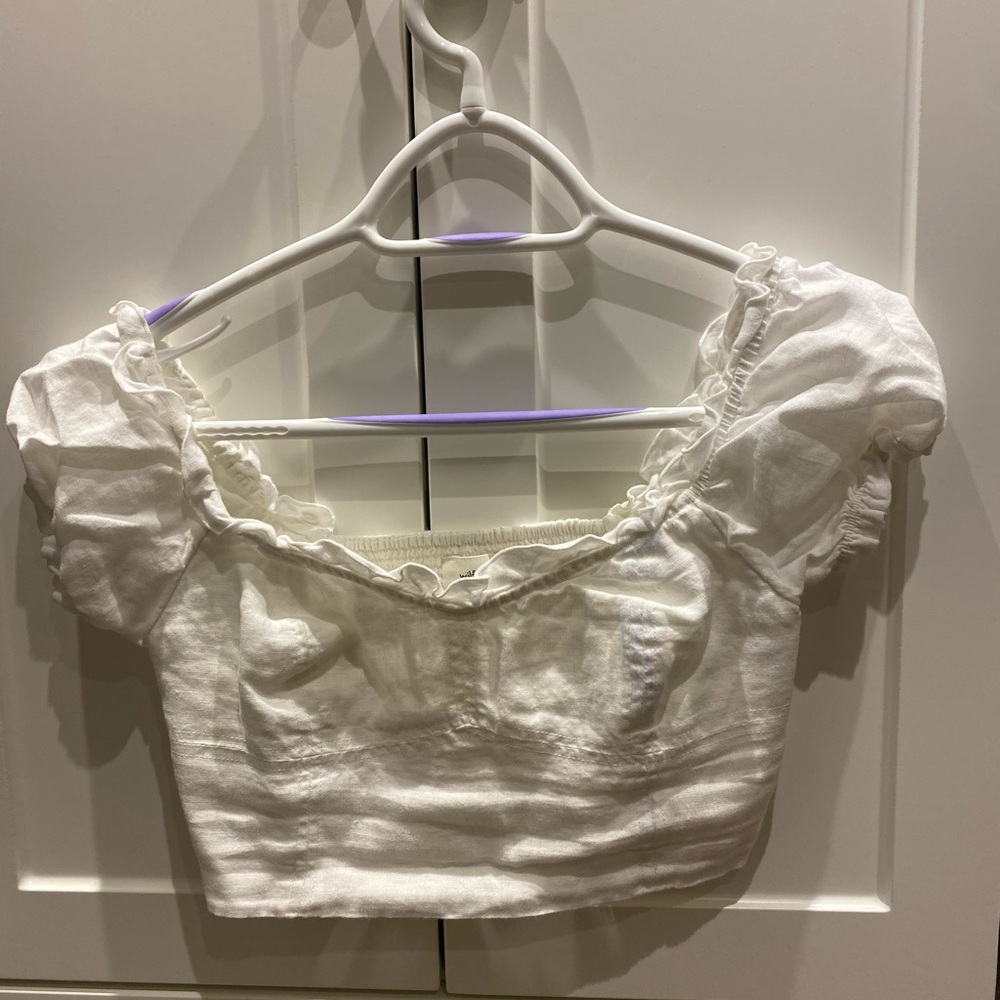 Wilfred Puff Sleeve Crop Blouse NWOT